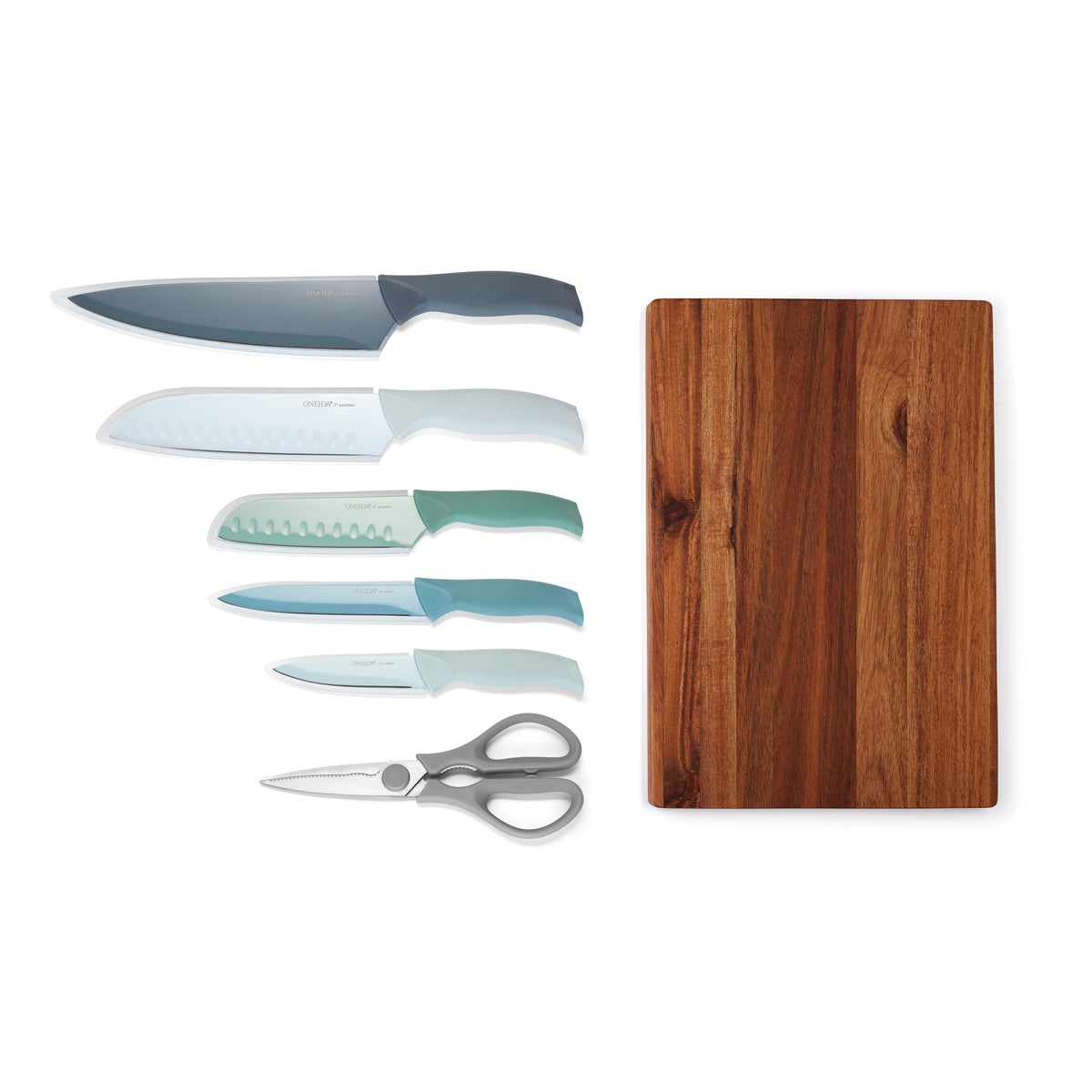 Oneida Bamboo Cutting Board 12x9 and 7 Santoku Knife 2 Piece Set (Brand  New)