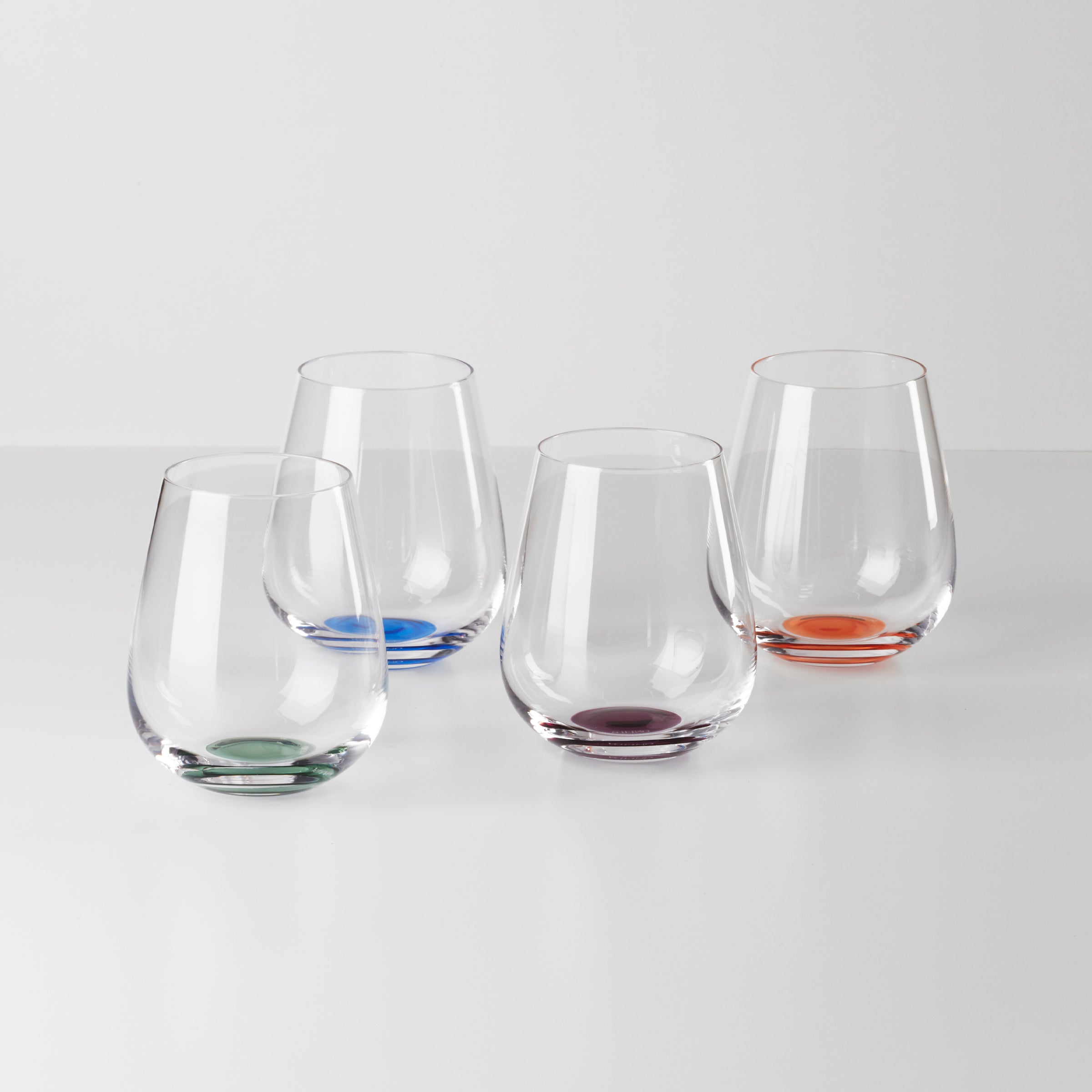 Zulay Kitchen Wine Glasses - Stemless - Set of 4 - Clear