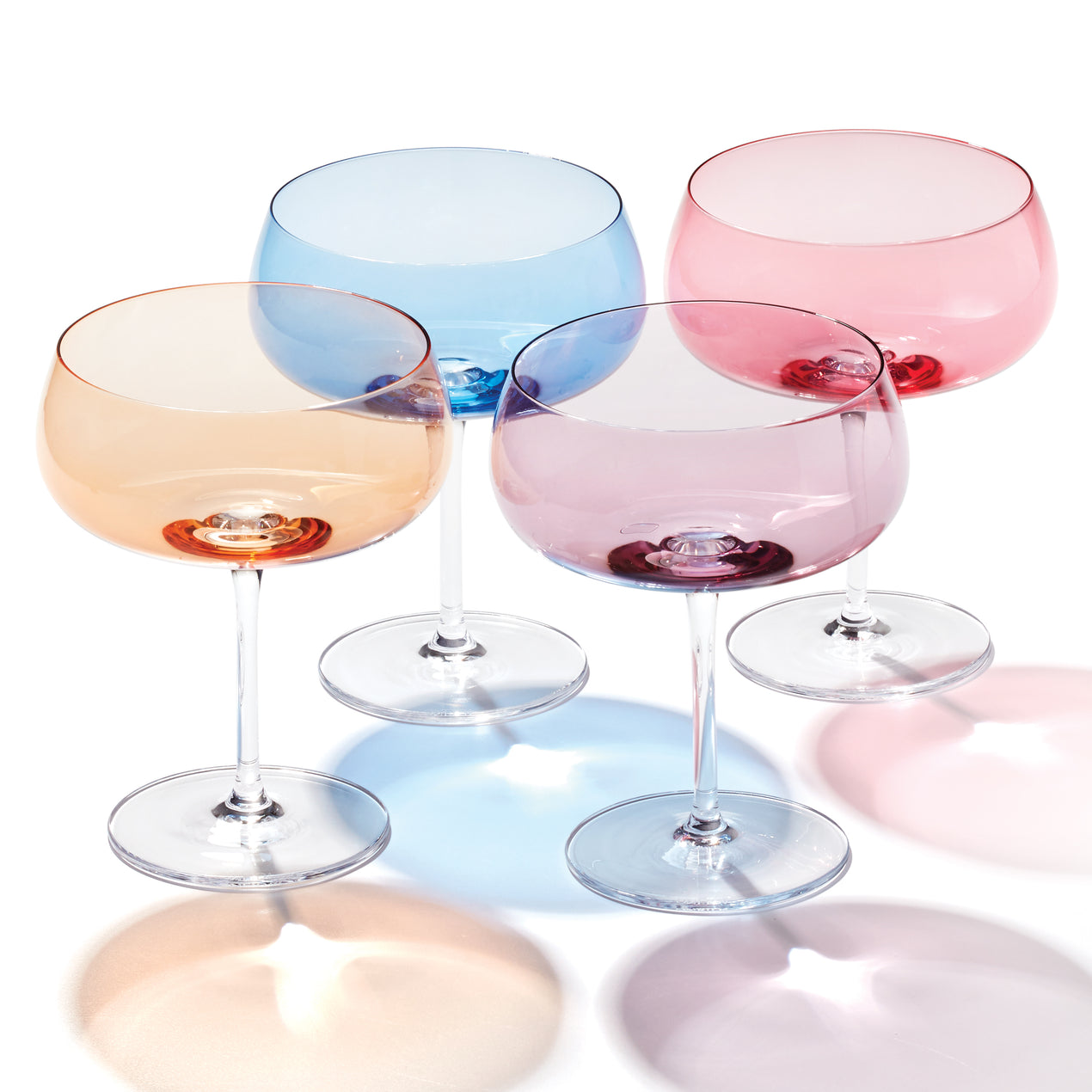 Crystal Bangle Cocktail Glasses, set/4, monogrammed