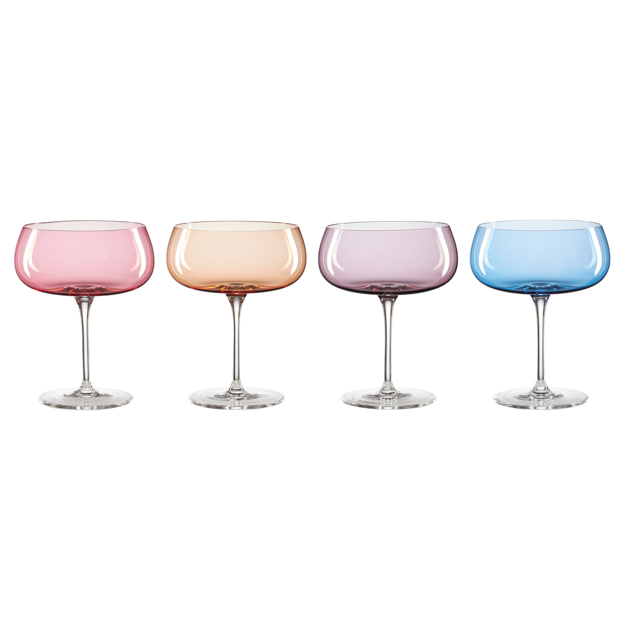 The Cellar Set of 4 Assorted Color Stemless Wine Cocktail Glasses