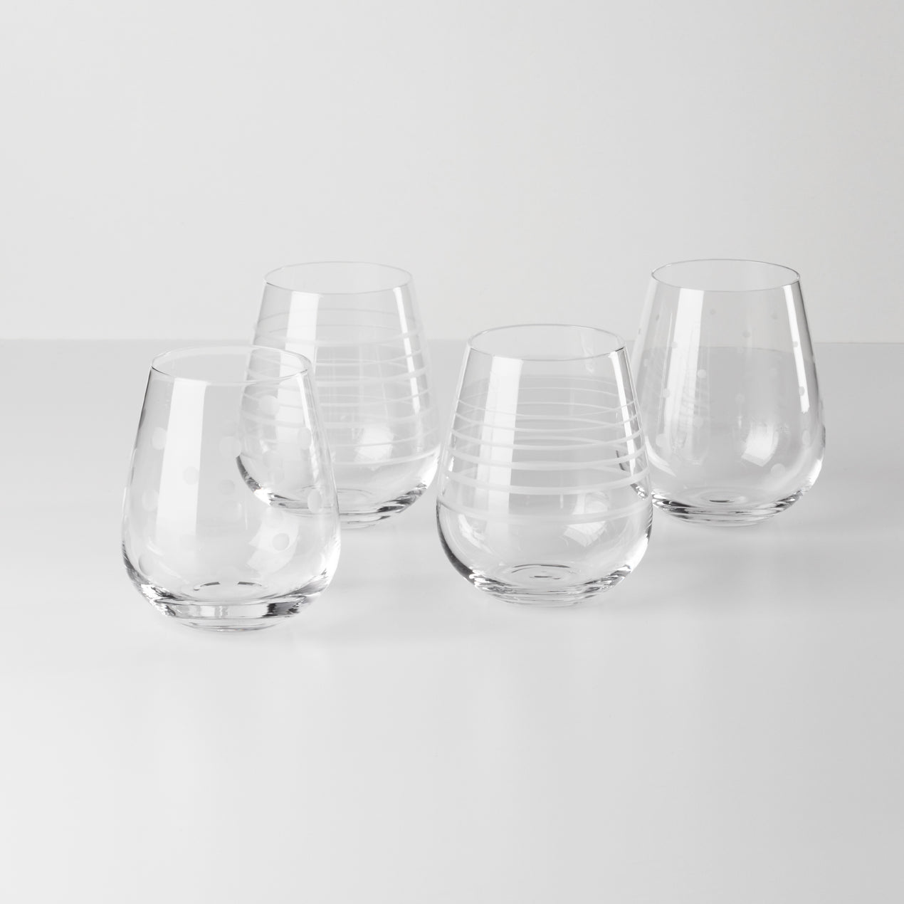 Mandala Stemless Wine Glasses II, Set of Four