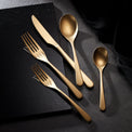 Kenbrook Champagne Tumbled 20 Piece Everyday Flatware Set, Service for 4