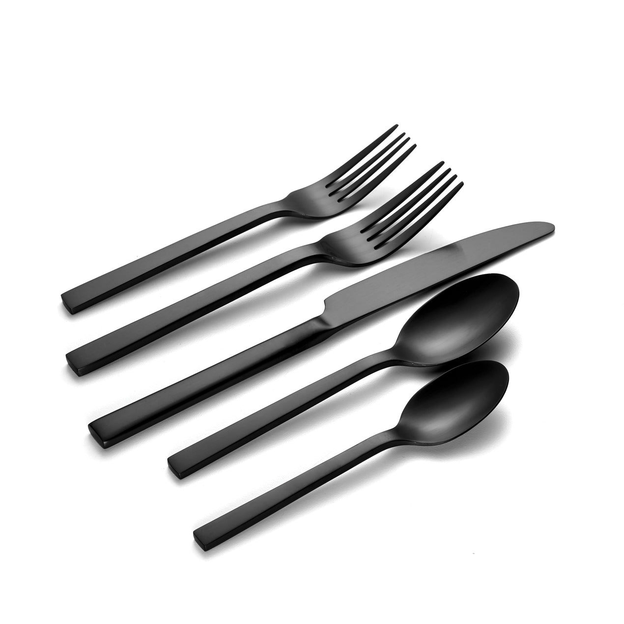Black Silverware Set 20 Pieces, Stainless Steel Flatware for 4