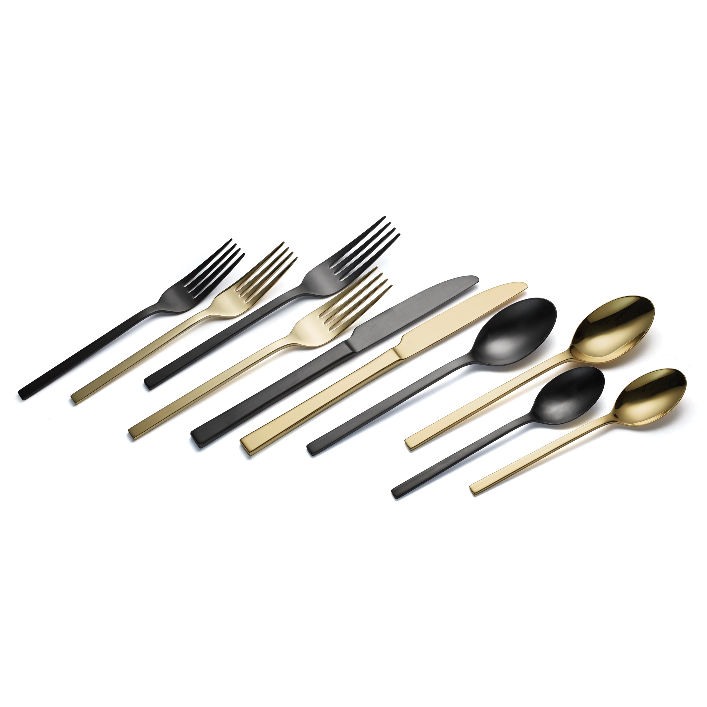 42 Pieces Gold Cutlery Set, Tableware Black Silverware Set, Gold Black  Flatware Set 42 Pieces, Black Gold Cutlery Set Tableware Cutlery Set 