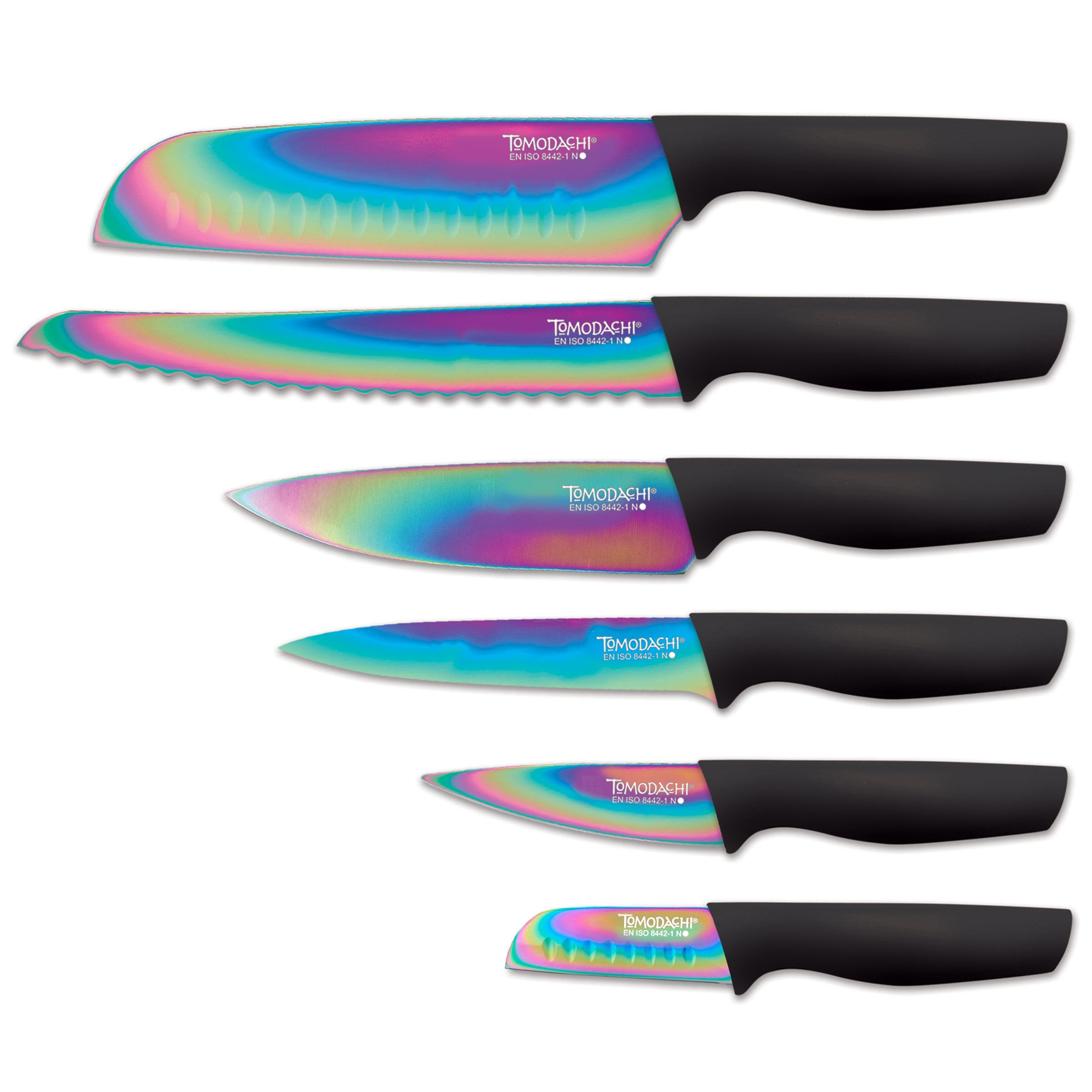 Hampton Forge Tomodachi Cutlery Set, Rainbow Black