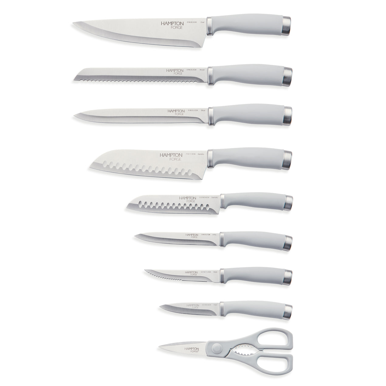 Kitchen Knife Set, 15 Piece Knife Sets with Block, Chef Knives with  Non-Slip Ger