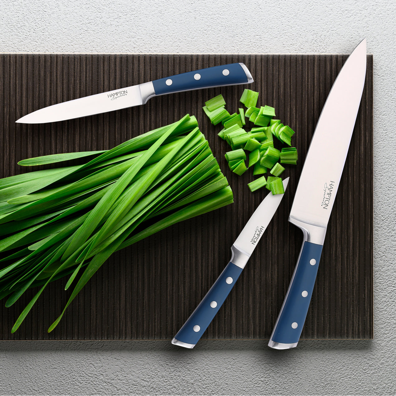 Oneida Quartz One 12-Piece Soft Grip Non-Stick Kitchen Knife Set with Heavy  Duty Wooden Cutting Board 